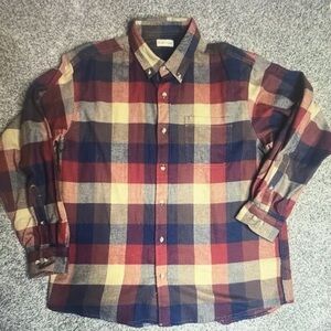 Men's Plaid Shirt - Red, Blue, and Yellow